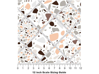 White Tile Vinyl Film Pattern Size 12 inch Scale~Rwraps White Tile Sizing Chart~3