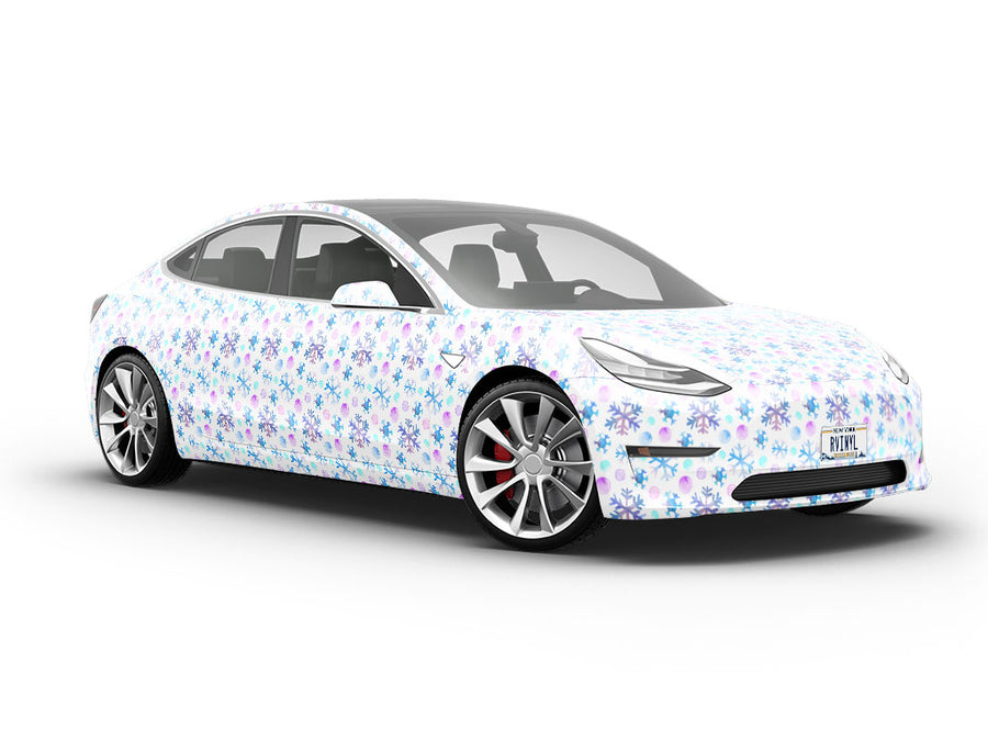 White Tile Snow Vehicle Vinyl Wrap