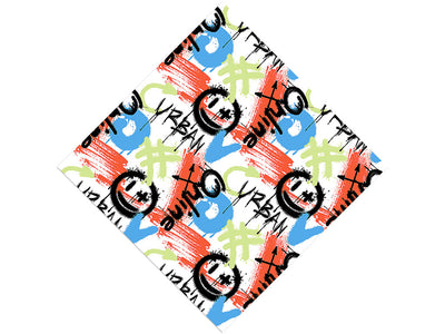 White Urban Graffiti Vinyl Wrap Pattern