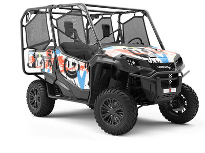 White Urban Graffiti Utility Vehicle Vinyl Wrap