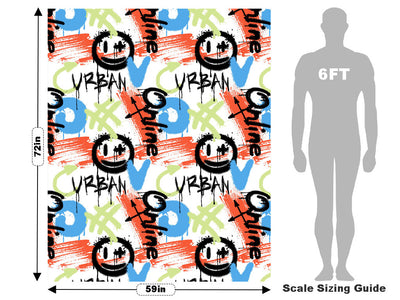 White Urban Graffiti Vehicle Wrap Scale~Rwraps Series 914 White Urban Graffiti Measurements~2