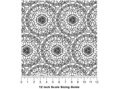 White Venn Mandala Vinyl Film Pattern Size 12 inch Scale~Rwraps White Venn Mandala Sizing Chart~2