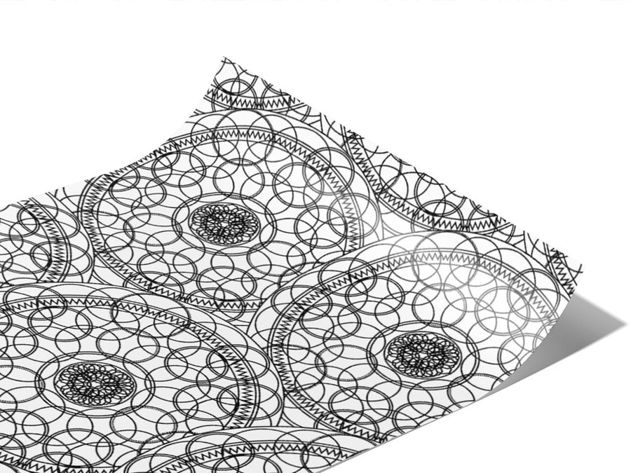White Venn Mandala Vinyl Wraps~Rwraps Series 914 Digitally Printed Vinyl Wrap~0
