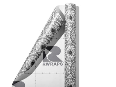 White Venn Mandala Wrap Film Sheets~Rwraps Series 914 White Venn Mandala Scrolled Sheet~3