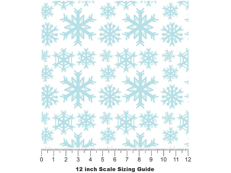 White Winter Snow Vinyl Film Pattern Size 12 inch Scale~Rwraps White Winter Snow Sizing Chart~2
