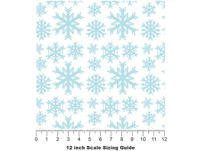 White Winter Snow Vinyl Film Pattern Size 12 inch Scale~Rwraps White Winter Snow Sizing Chart~2