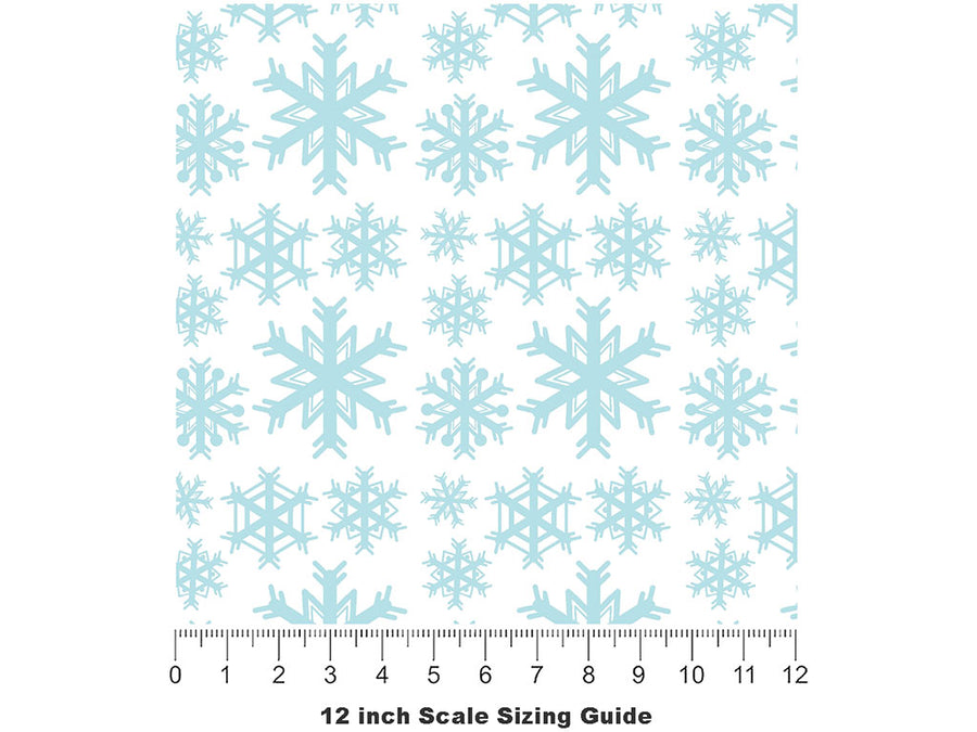 White Winter Snow Vinyl Film Pattern Size 12 inch Scale~Rwraps White Winter Snow Sizing Chart~2