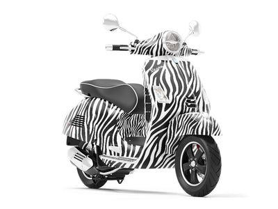 White Zebra Vespa Scooter Wrap Film