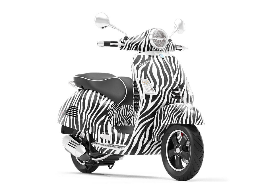 White Zebra Vespa Scooter Wrap Film
