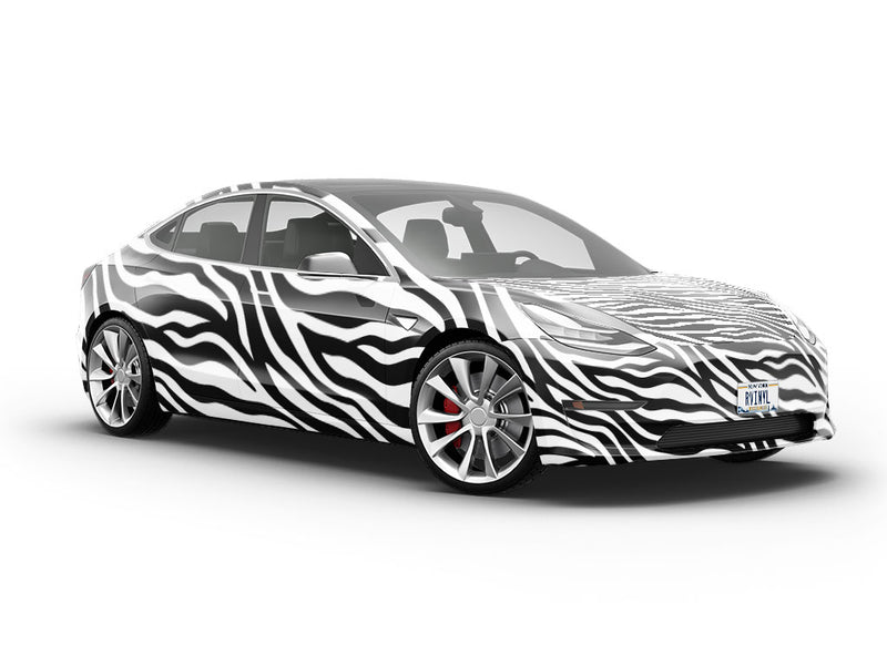 White Zebra Vehicle Vinyl Wrap