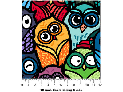 Who is There Birds Vinyl Film Pattern Size 12 inch Scale~Rwraps Who is There Birds Sizing Chart~2