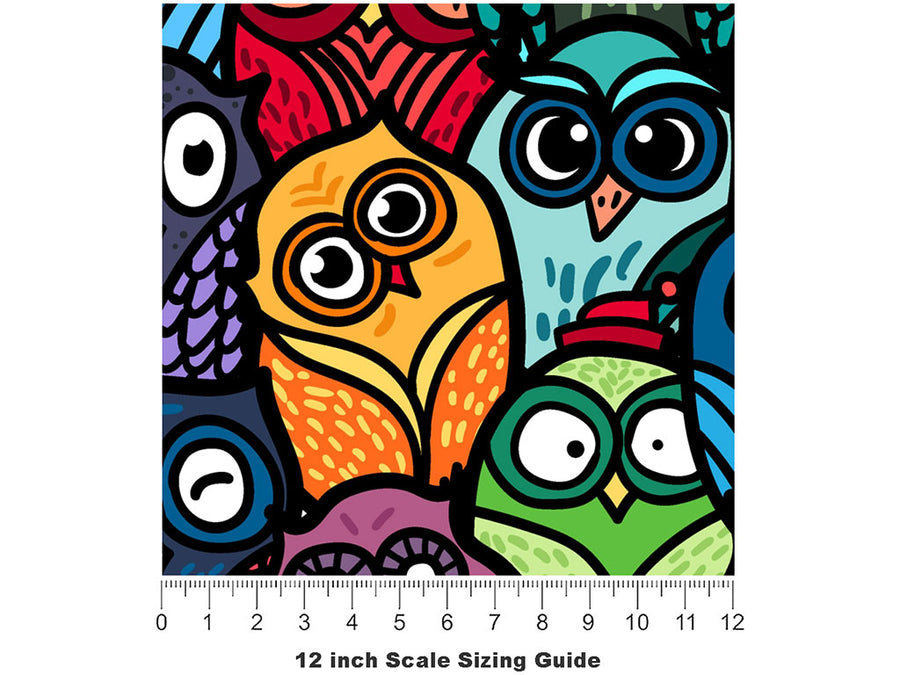 Who is There Birds Vinyl Film Pattern Size 12 inch Scale~Rwraps Who is There Birds Sizing Chart~2