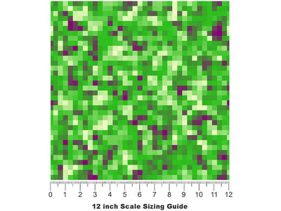 Wicked Malachite Pixel Vinyl Film Pattern Size 12 inch Scale~Rwraps Wicked Malachite Pixel Sizing Chart~2