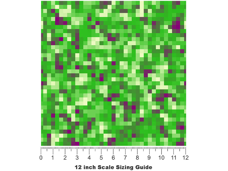 Wicked Malachite Pixel Vinyl Film Pattern Size 12 inch Scale~Rwraps Wicked Malachite Pixel Sizing Chart~2