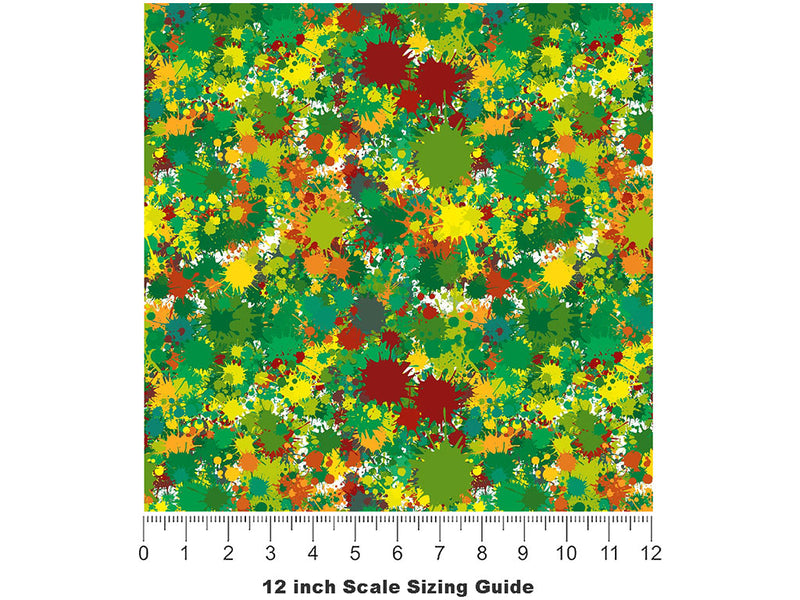 Wild Life Paint Splatter Vinyl Film Pattern Size 12 inch Scale~Rwraps Wild Life Paint Splatter Sizing Chart~2