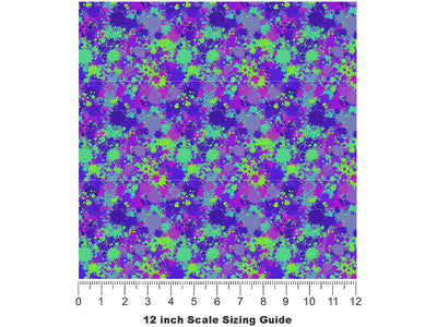 Wild Ride Paint Splatter Vinyl Film Pattern Size 12 inch Scale~Rwraps Wild Ride Paint Splatter Sizing Chart~2