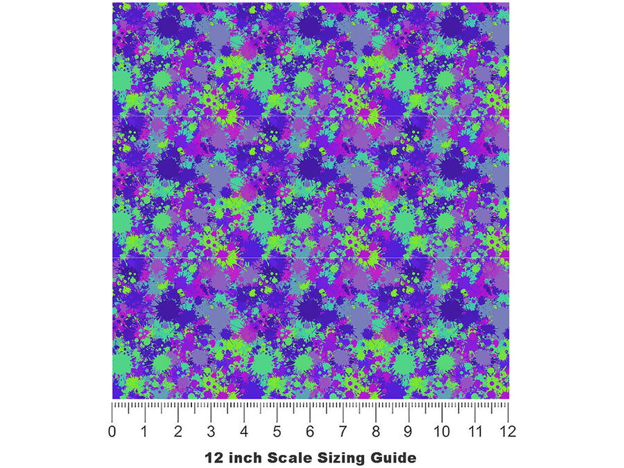 Wild Ride Paint Splatter Vinyl Film Pattern Size 12 inch Scale~Rwraps Wild Ride Paint Splatter Sizing Chart~2