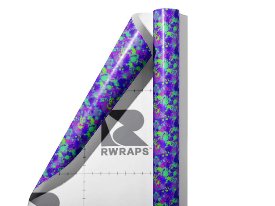Wild Ride Paint Splatter Wrap Film Sheets~Rwraps Series 914 Wild Ride Paint Splatter Scrolled Sheet~3