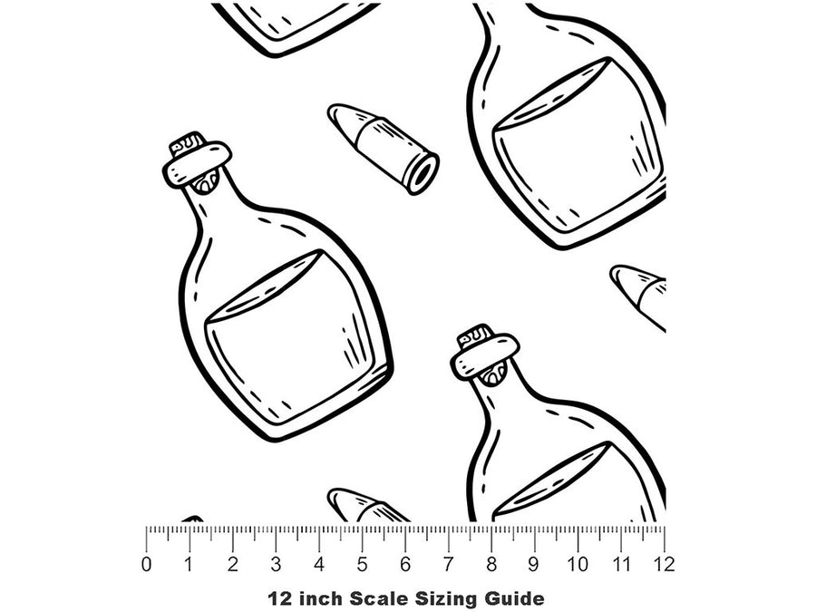 Wild West Alcohol Vinyl Film Pattern Size 12 inch Scale~Rwraps Wild West Alcohol Sizing Chart~2