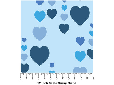 Window Rain Heart Vinyl Film Pattern Size 12 inch Scale~Rwraps Window Rain Heart Sizing Chart~2