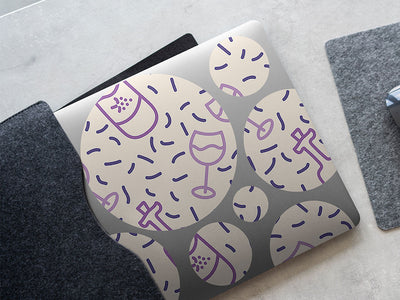 wine o-clock alcohol DIY Laptop Stickers