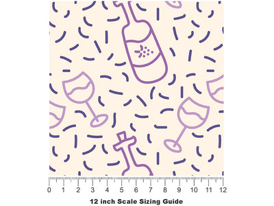 Wine O-Clock Alcohol Vinyl Film Pattern Size 12 inch Scale~Rwraps Wine O-Clock Alcohol Sizing Chart~2