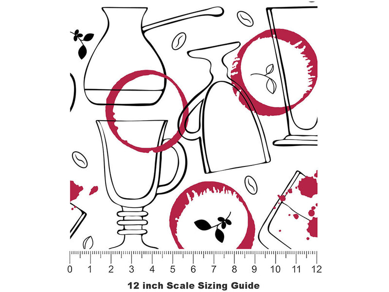 Wine Stains Alcohol Vinyl Film Pattern Size 12 inch Scale~Rwraps Wine Stains Alcohol Sizing Chart~2