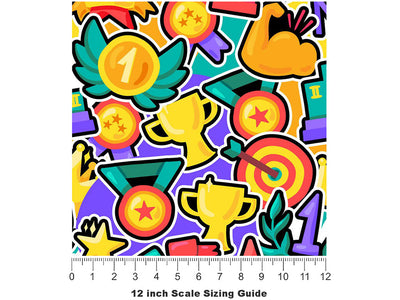 Winner Winner Sticker Bomb Vinyl Film Pattern Size 12 inch Scale~Rwraps Winner Winner Sticker Bomb Sizing Chart~3