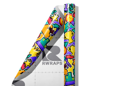 Winner Winner Sticker Bomb Wrap Film Sheets~Rwraps Series 914 Winner Winner Sticker Bomb Scrolled Sheet~4