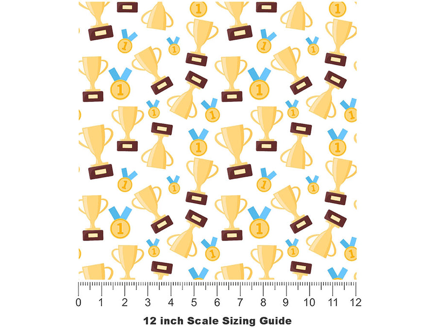 Winning Medals Sport Vinyl Film Pattern Size 12 inch Scale~Rwraps Winning Medals Sport Sizing Chart~2