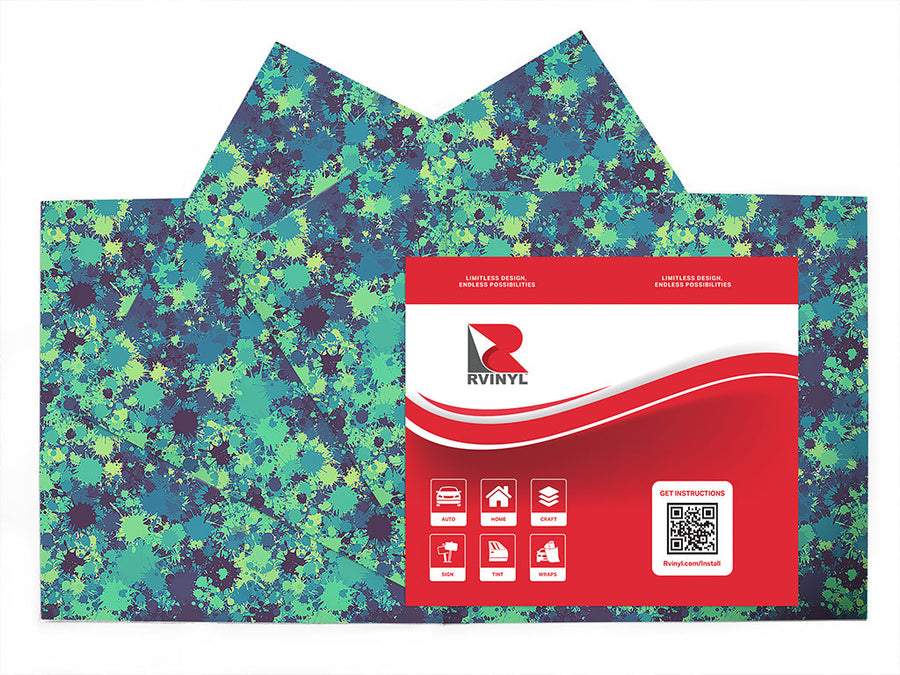 winter blues paint splatter Craft Vinyl Sheet Pack