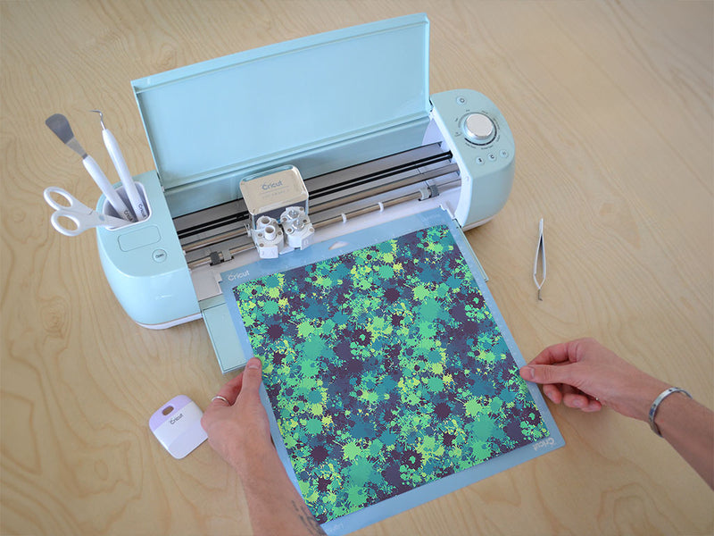 winter blues paint splatter Cricut Compatible Vinyl