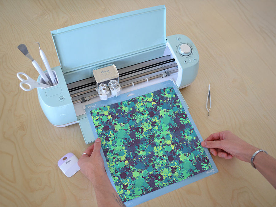 winter blues paint splatter Cricut Compatible Vinyl