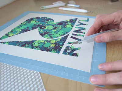 winter blues paint splatter Easy Weed Craft Vinyl