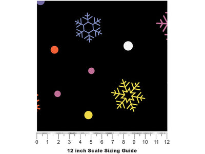 Winter Wonderland Snow Vinyl Film Pattern Size 12 inch Scale~Rwraps Winter Wonderland Snow Sizing Chart~2