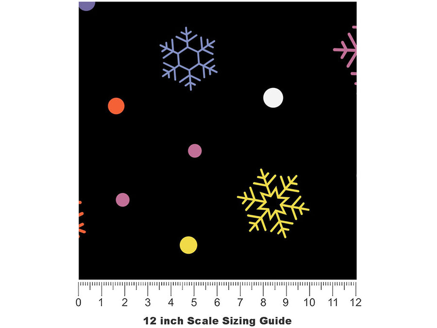 Winter Wonderland Snow Vinyl Film Pattern Size 12 inch Scale~Rwraps Winter Wonderland Snow Sizing Chart~2