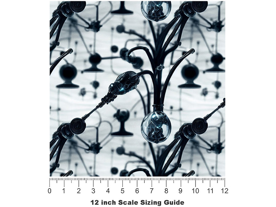 Wire Flowers Science Fiction Vinyl Film Pattern Size 12 inch Scale~Rwraps Wire Flowers Science Fiction Sizing Chart~2