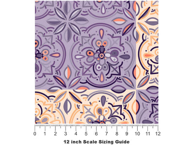 Wisteria Tile Vinyl Film Pattern Size 12 inch Scale~Rwraps Wisteria Tile Sizing Chart~3