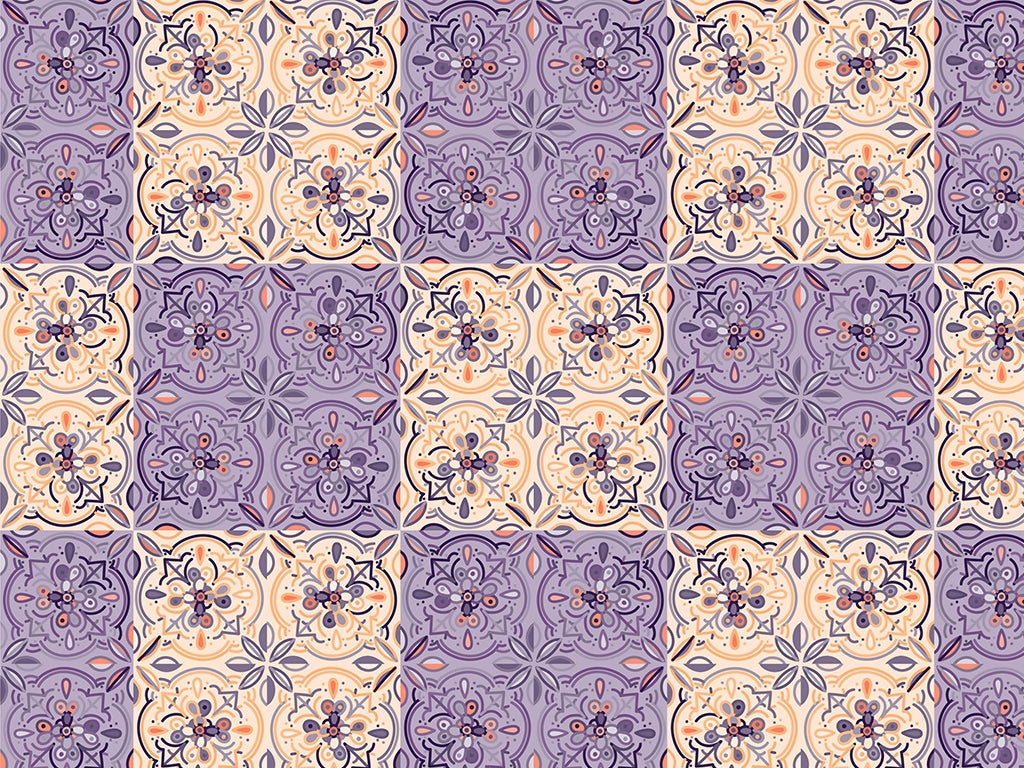 Rwraps™ Wisteria Floral Tile Vinyl Wrap | Tile Print Car Wrap Film