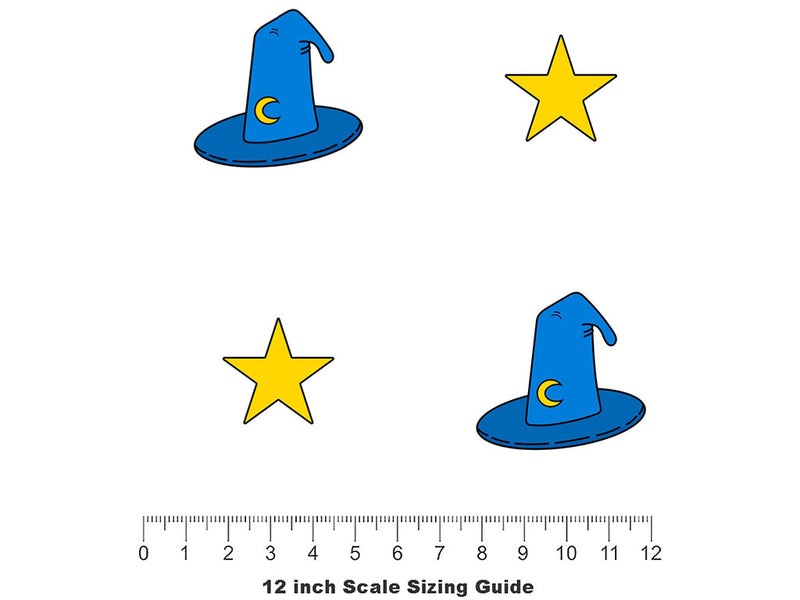 Wizard Cap Fantasy Vinyl Film Pattern Size 12 inch Scale~Rwraps Wizard Cap Fantasy Sizing Chart~2