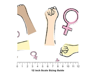 Women's Rights Americana Vinyl Film Pattern Size 12 inch Scale~Rwraps Women's Rights Americana Sizing Chart~3