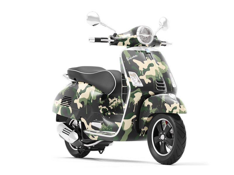 Woodland Graffiti Camouflage Vespa Scooter Wrap Film