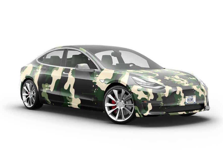 Woodland Graffiti Camouflage Vehicle Vinyl Wrap