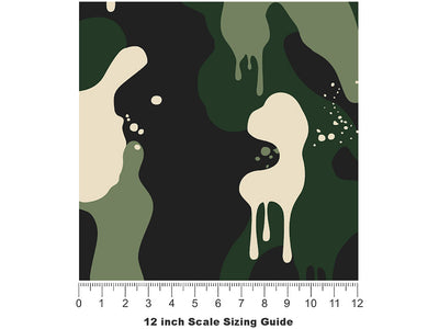 Woodland Graffiti Camouflage Vinyl Film Pattern Size 12 inch Scale~Rwraps Woodland Graffiti Camouflage Sizing Chart~3