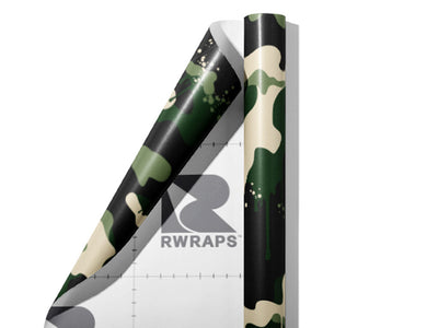 Woodland Graffiti Camouflage Wrap Film Sheets~Rwraps Series 914 Woodland Graffiti Camouflage Scrolled Sheet~3