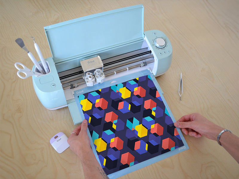 work over abstract geometric Cricut Compatible Vinyl