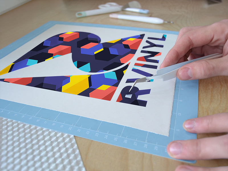 work over abstract geometric Easy Weed Craft Vinyl