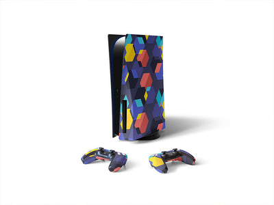 work over abstract geometric Sony PS5 DIY Skin
