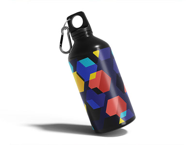 work over abstract geometric Water Bottle DIY Stickers