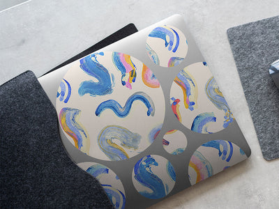 wormy dreams abstract geometric DIY Laptop Stickers